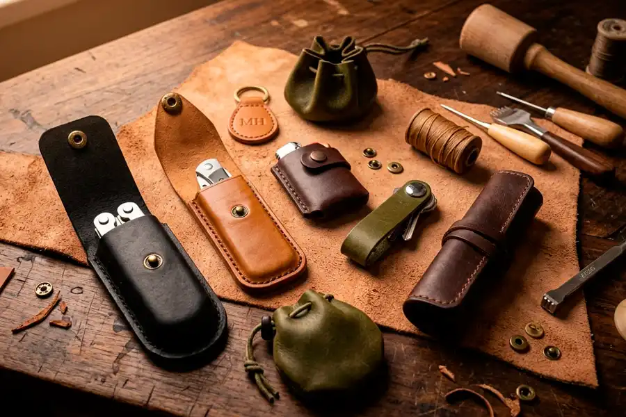 Fundas, llaveros, estuches y otras piezas pequeñas de cuero hechas a medida